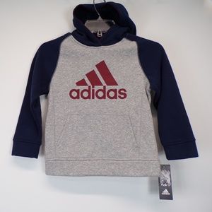 Adidas Boys Fleece Hoodie Sweatshirt Size 5